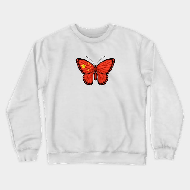 Chinese Flag Butterfly Crewneck Sweatshirt by jeffbartels